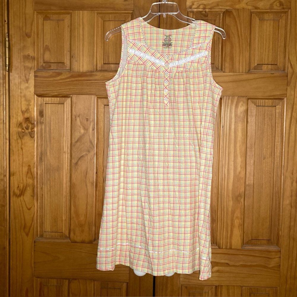 EUC Simply Basic Vintage 90s Nightgown Nightie Midi Orange White Size XL 16/18